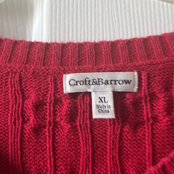 Croft & Barrow Red Cotton Sweater - Picture 2 of 4